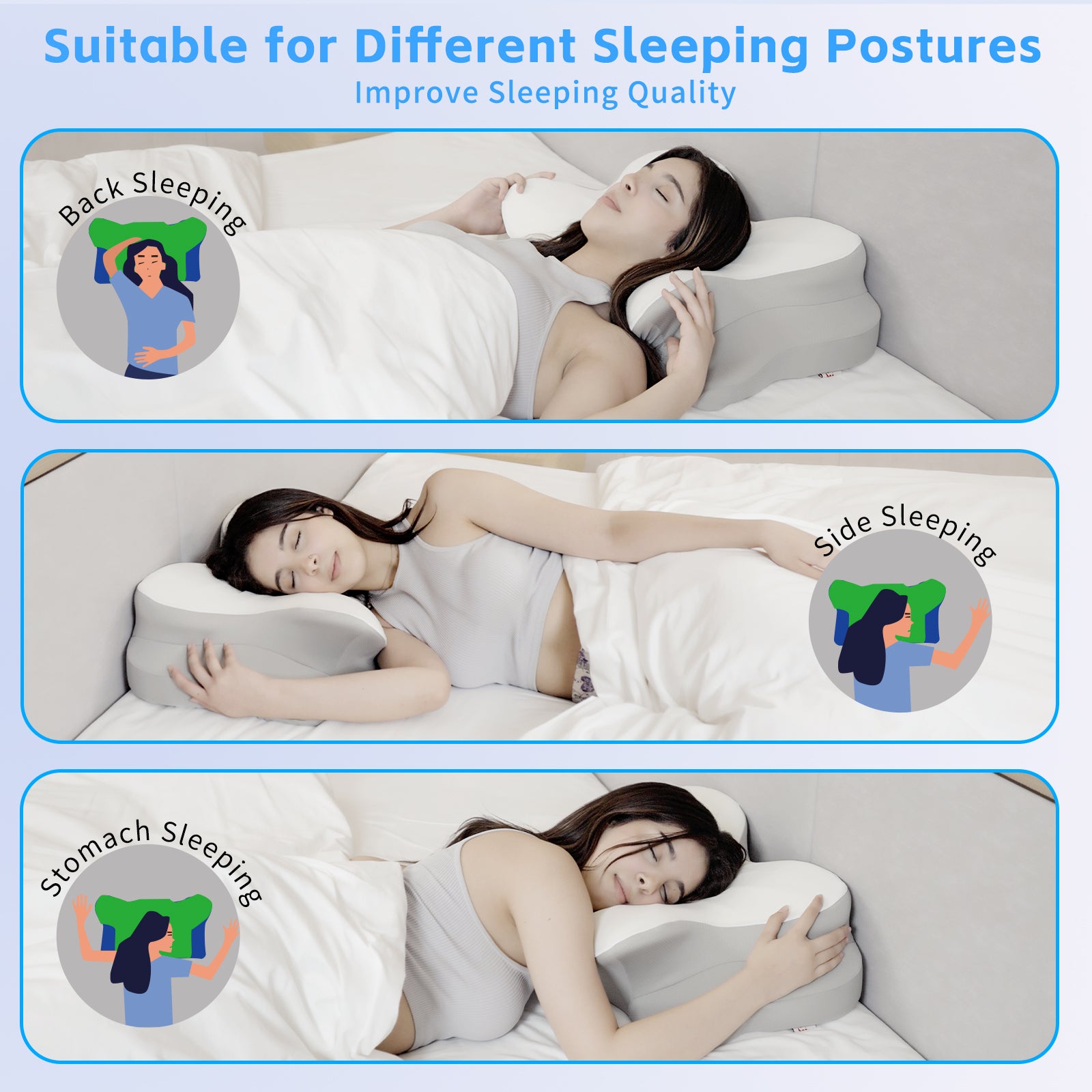 Cervical Pillow for Neck and Shoulder Pain Relief Sleeping