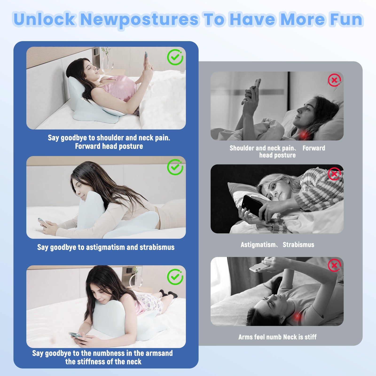 Ergonomic Contour Pillow for Neck Support - Dual Layer Memory Foam for Sleeping